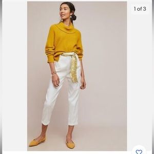ANTHROPOLOGIE WHITE NIAS TROUSERS PANTS BY ETT TWA